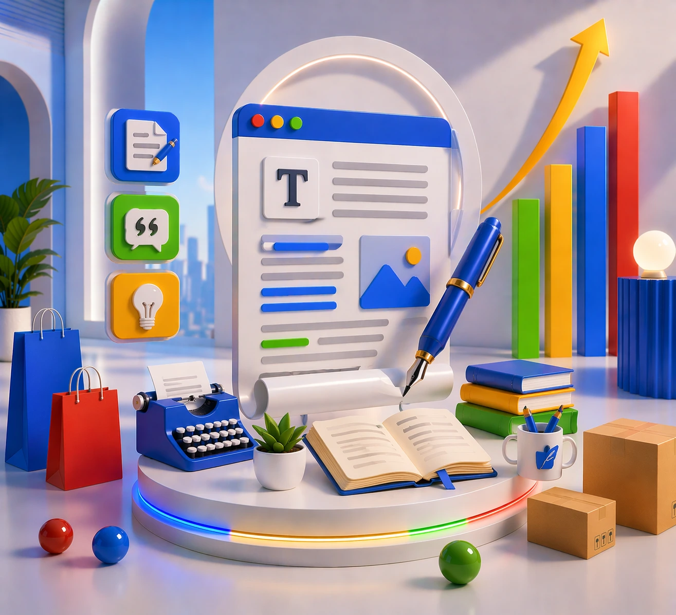 content writing services document interface with seo content creation blog writing and keyword optimization