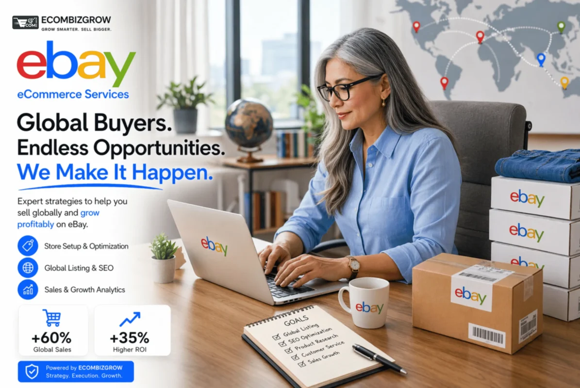 ebay ecommerce services to increase global sales, optimize listings and improve return on investment