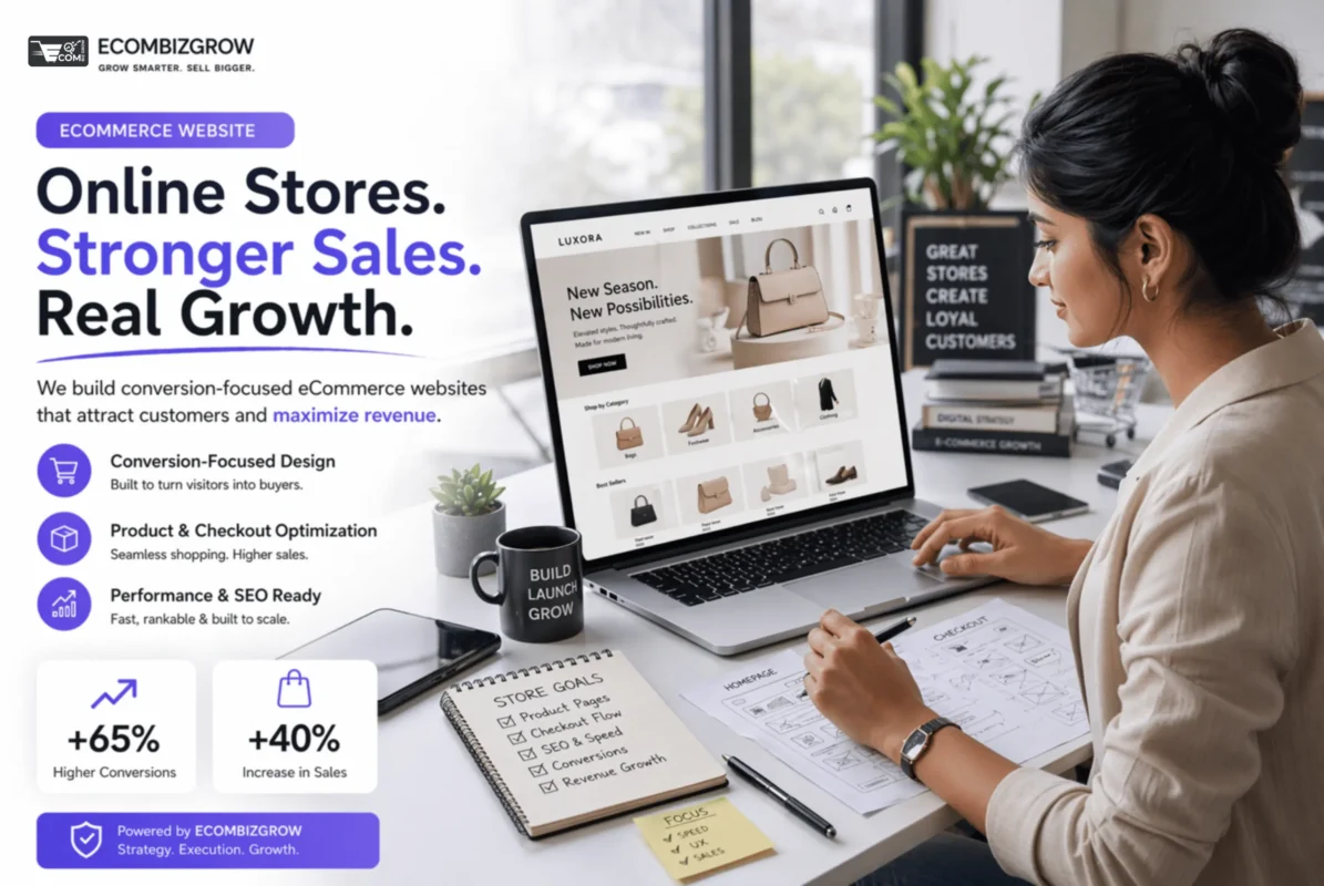 ecommerce website development services to build conversion focused online stores with optimized checkout and user experience