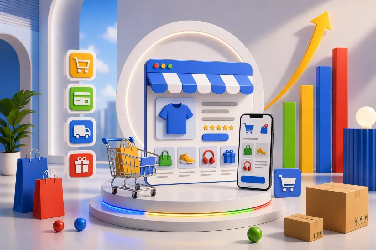 ecommerce website development services online store interface with product listings shopping cart and conversion optimization