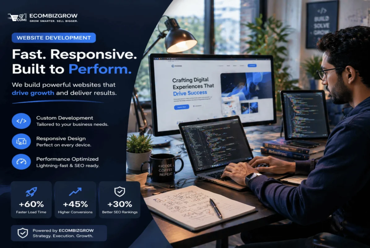 website development services for fast loading, responsive design and seo optimized performance websites